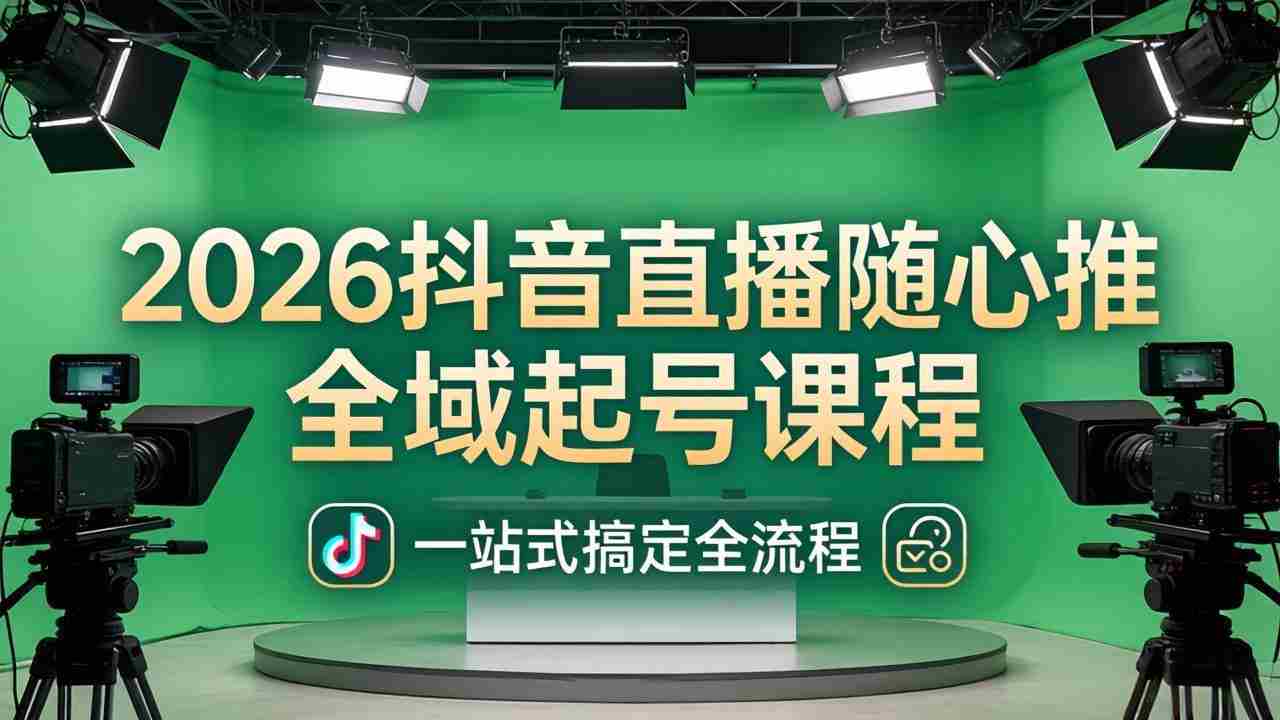 2026抖音直播随心推全域起号课程：一站式搞定直播起号、稳号、放量全流程(更新4月)