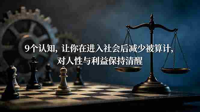 付费文章：9个认知，让你在进入社会后减少被算计，对人性与利益保持清醒