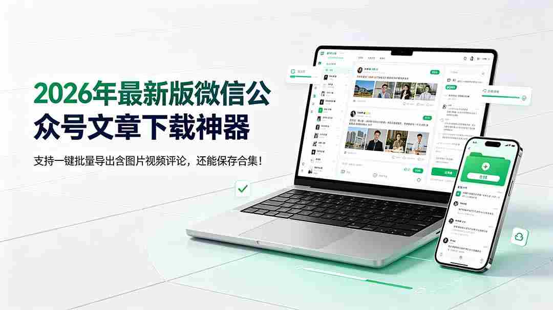 2026年最新版微信公众号文章下载神器，支持一键批量导出含图片视频评论，还能保存合集！