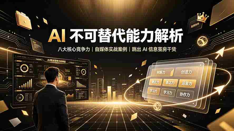 付费文章：AI 不可替代能力解析▸八大核心竞争力｜自媒体实战案例｜跳出 AI 信息茧房干货