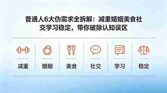 付费文章：普通人6大伪需求全拆解：减重婚姻美食社交学习稳定，带你破除认知误区