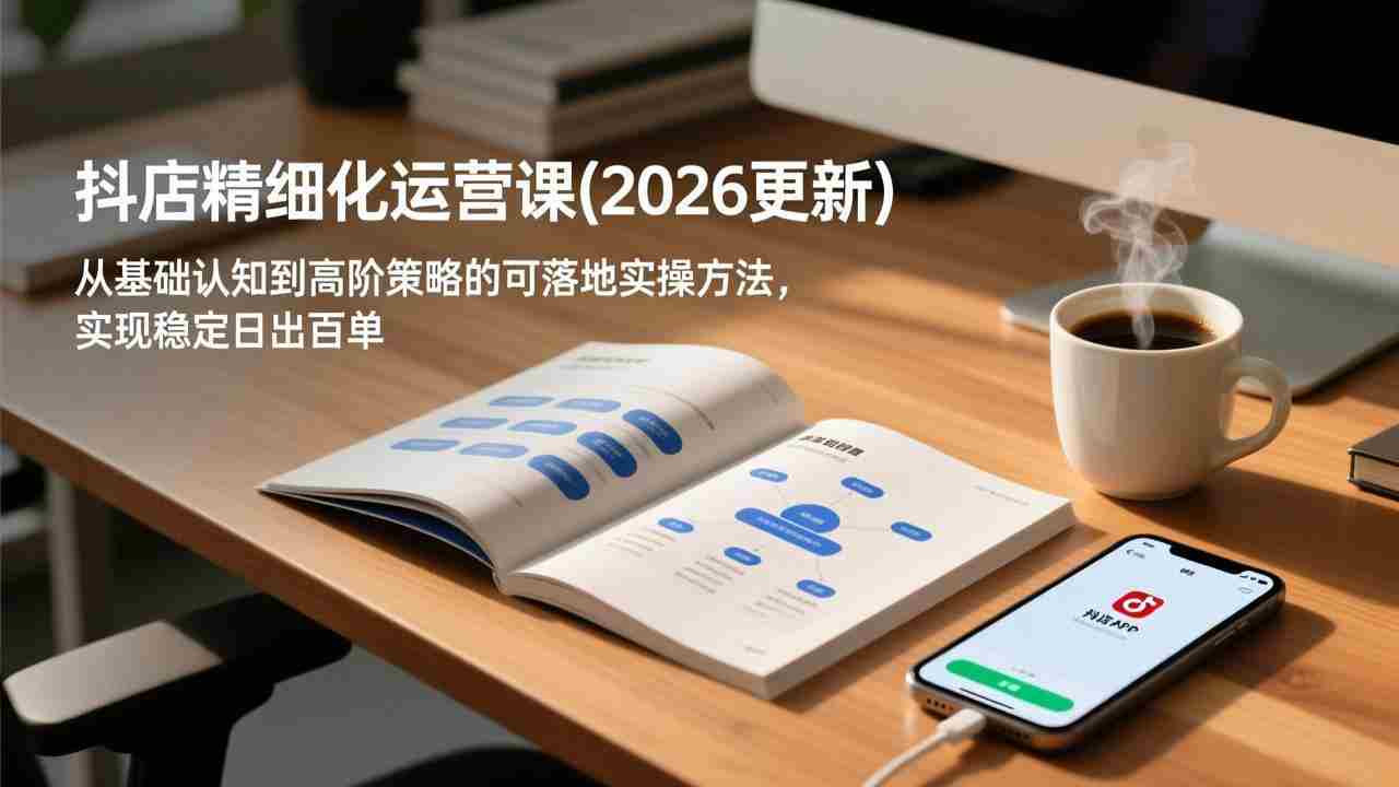抖店精细化运营课(更新5月)，从基础认知到高阶策略的可落地实操方法，实现稳定日出百单