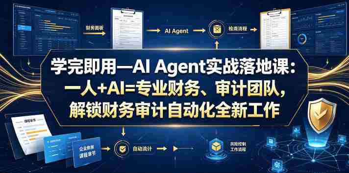 学完即用—AI Agent实战落地课：一人+AI=专业财务、审计团队，解锁财务审计自动化全新工作模式（更新0804）