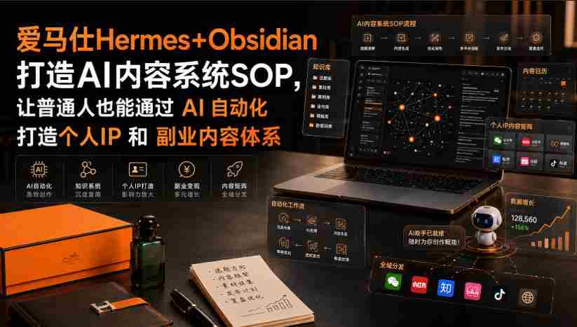 爱马仕Hermes+Obsidian打造AI内容系统SOP，让普通人也能通过 AI 自动化打造个人IP 和 副业内容体系