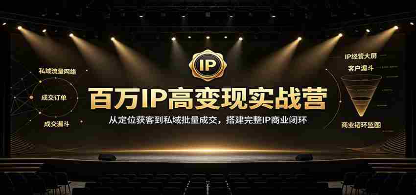 百万IP高变现实战营：从定位获客到私域批量成交，搭建完整IP商业闭环