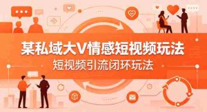 某私域大V情感短视频玩法，短视频引流闭环玩法