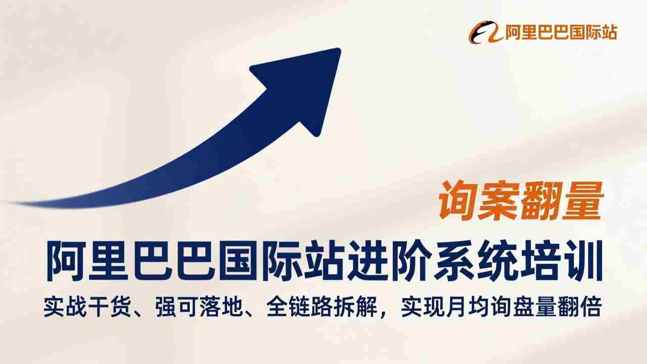 阿里巴巴国际站进阶系统培训，实战干货、强可落地、全链路拆解，实现月均询盘量翻倍
