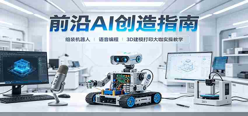 前沿AI创造指南：组装机器人、语音编程、3D建模打印大咖实操教学