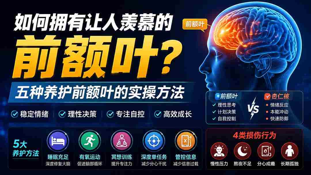 付费文章：如何拥有让人羡慕的前额叶？五种养护前额叶的实操方法