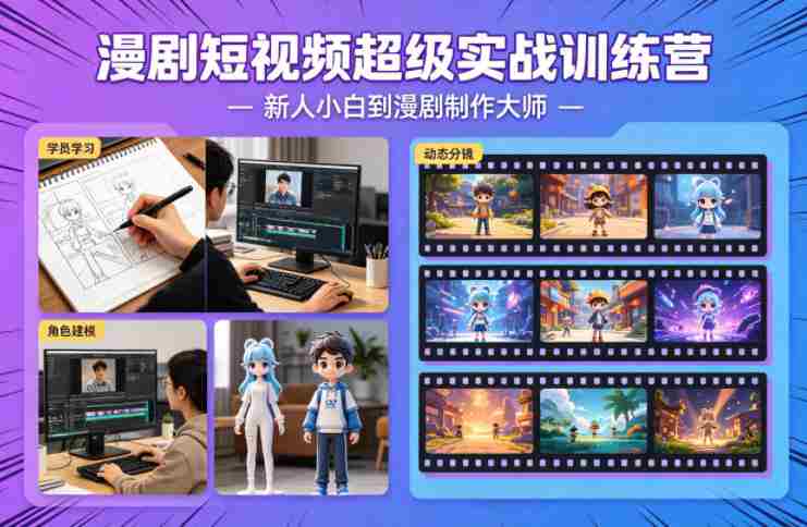 漫剧短视频超级实战训练营，新人小白到漫剧制作大师