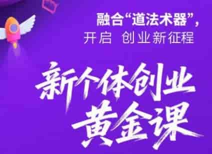 新个体创业黄金课：道法术器四维抢占2025红利