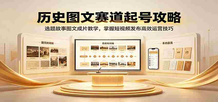 历史图文赛道起号攻略：选题故事图文成片教学，掌握短视频发布高效运营技巧