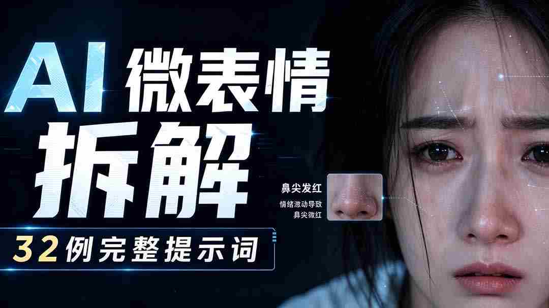AI微表情拆解提示词合集，精准调控AI角色表情，告别塑料感、AI面瘫脸。