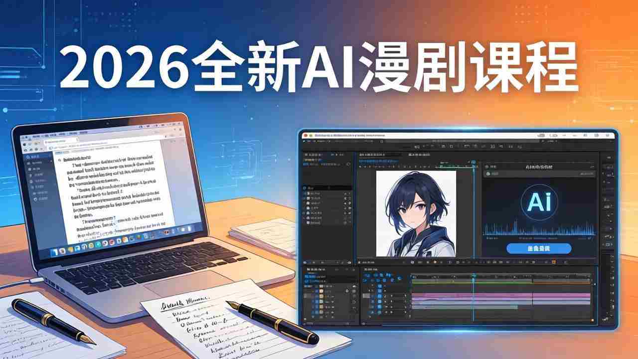 2026全新AI漫剧课程：覆盖创作全链路，教你写作分镜剪辑配音一站式打造漫剧作品