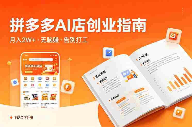 开一家拼多多AI店，月入2W+，无脑賺，告别打工，附SOP手册