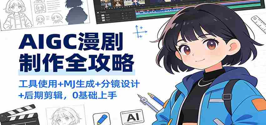 AIGC漫剧制作全攻略：工具使用+MJ生成+分镜设计+后期剪辑，0基础上手