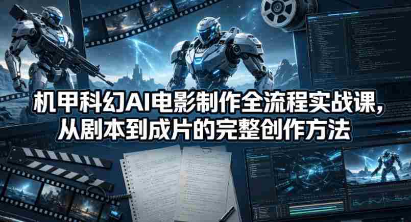 机甲科幻AI电影制作全流程实战课，从剧本到成片的完整创作方法