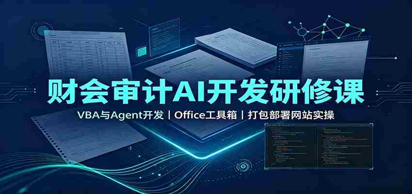 财会审计AI开发研修课：VBA与Agent开发，Office工具箱，打包部署网站实操