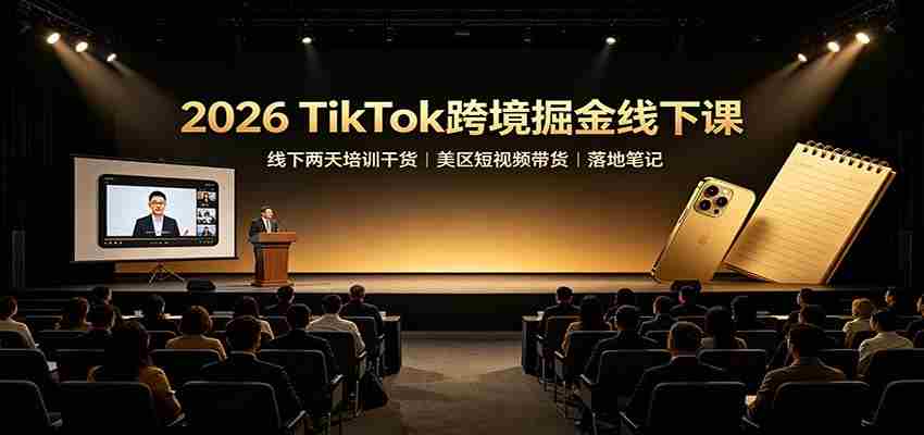 2026 TikTok跨境掘金线下课：线下两天培训干货，美区短视频带货落地笔记