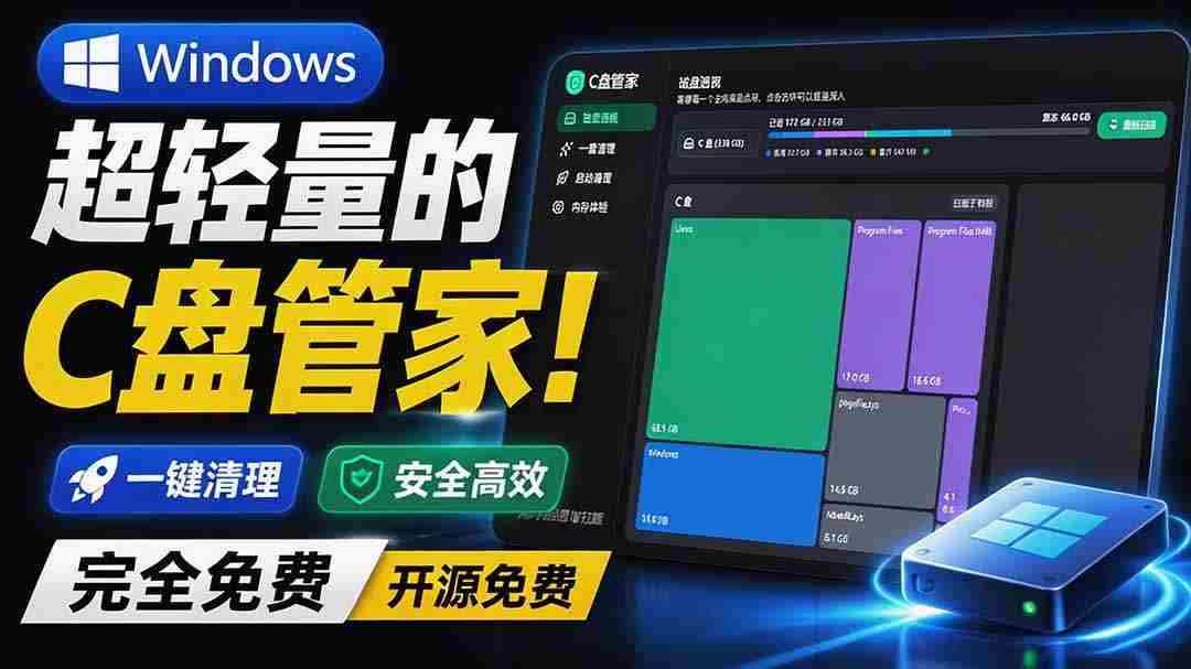 Windows 超轻量的C盘管家！超级有特点，支持磁盘分析及清理提醒，2M大小体积，完全免费 C盘管家