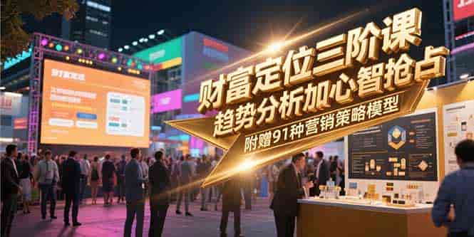 财富定位三阶课，趋势分析加心智抢占，附赠91种营销策略模型