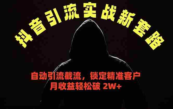 抖音引流实战新套路，挂机自动引流截流精准锁定客户，月收益破 2W+