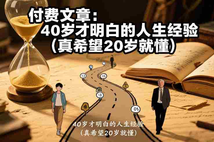 付费文章：40岁才明白的人生经验（真希望20岁就懂）