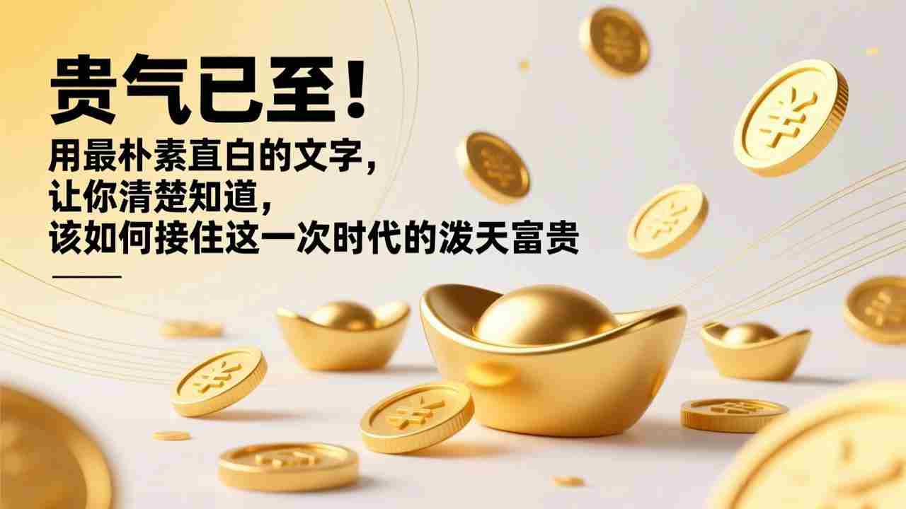 付费文章：贵气已至！用最朴素直白的文字，让你清楚知道，该如何接住这一次时代的泼天富贵
