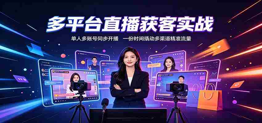 多平台直播获客实战：单人多账号同步开播，一份时间撬动多渠道精准流量