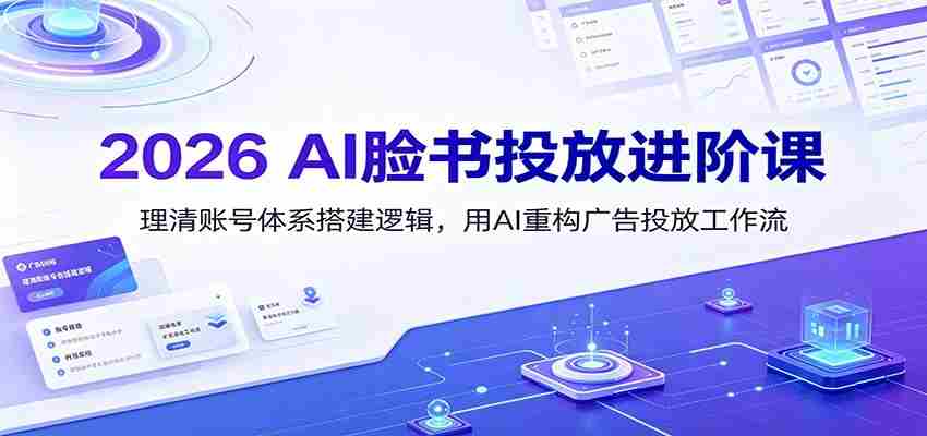 2026 AI脸书投放进阶课：理清账号体系搭建逻辑，用AI重构广告投放工作流（更新）