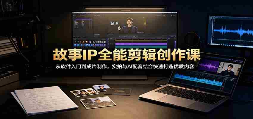故事IP全能剪辑创作课：从软件入门到成片制作，实拍与AI配音结合快速打造优质内容
