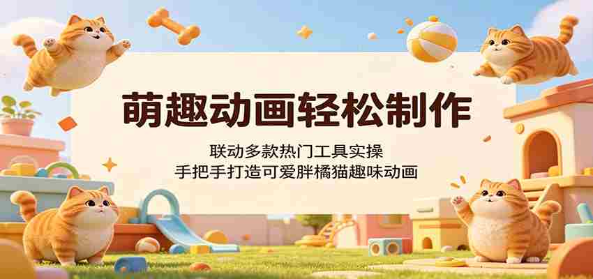 萌趣动画轻松制作，联动多款热门工具实操，手把手打造可爱胖橘猫趣味动画