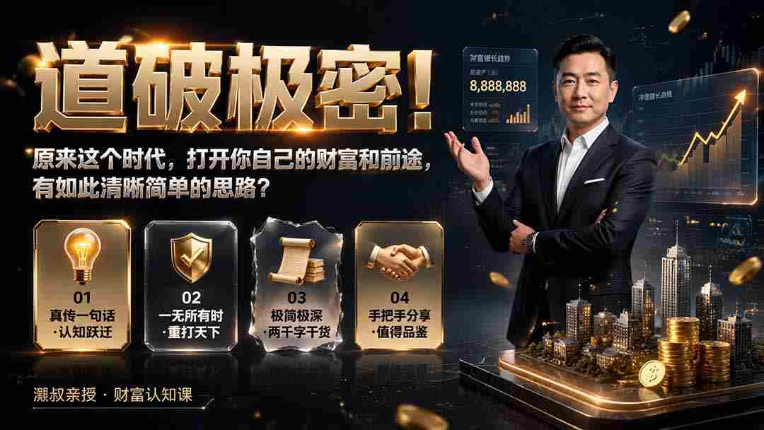 付费文章：道破极密！原来这个时代，打开你自己的财富和前途，有如此清晰简单的思路？