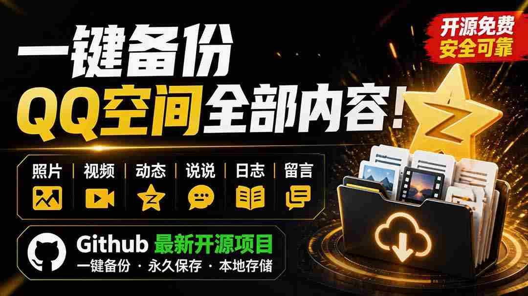 一键将你QQ空间全部内容备份下来！照片 / 视频 /动态信息全存本地，Github最新开源项目 QzoneArchive