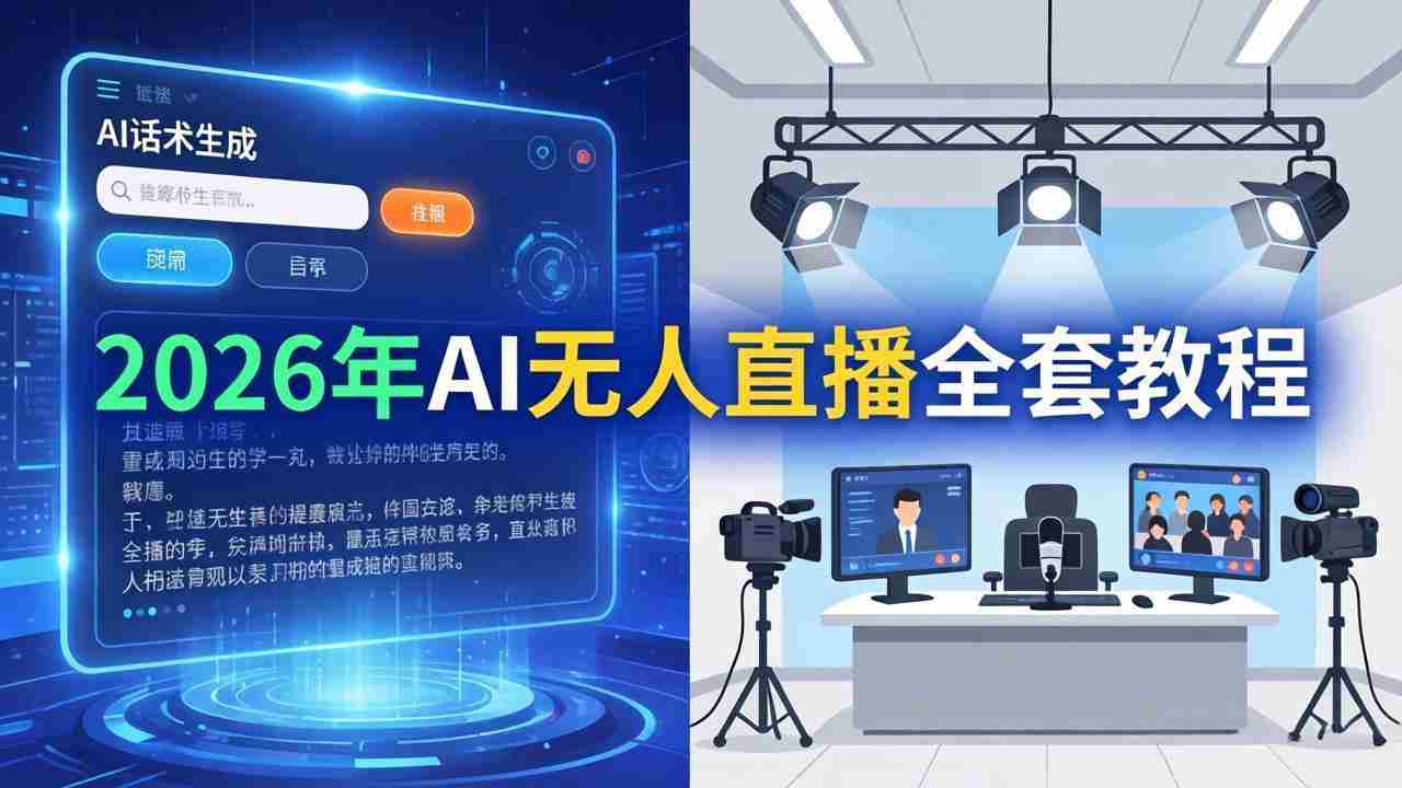 2026年AI无人直播全套教程：OBS安装+软件配置+直播间搭建+话术生成+一键开播实操