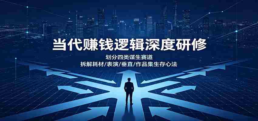 当代赚钱逻辑深度研修：划分四类谋生赛道，拆解耗材/表演/垂直/作品集生存心法