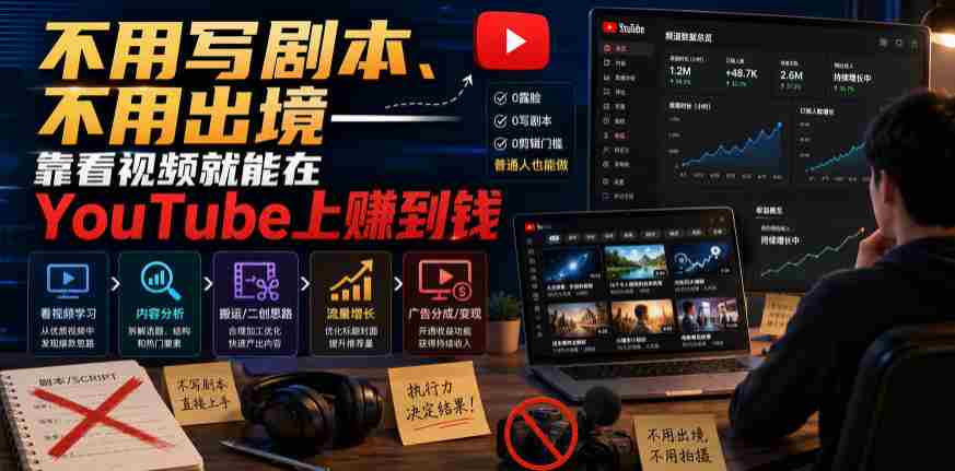 不用写剧本、不用出境——靠看视频就能在YouTube上賺到钱【原创双语字幕】