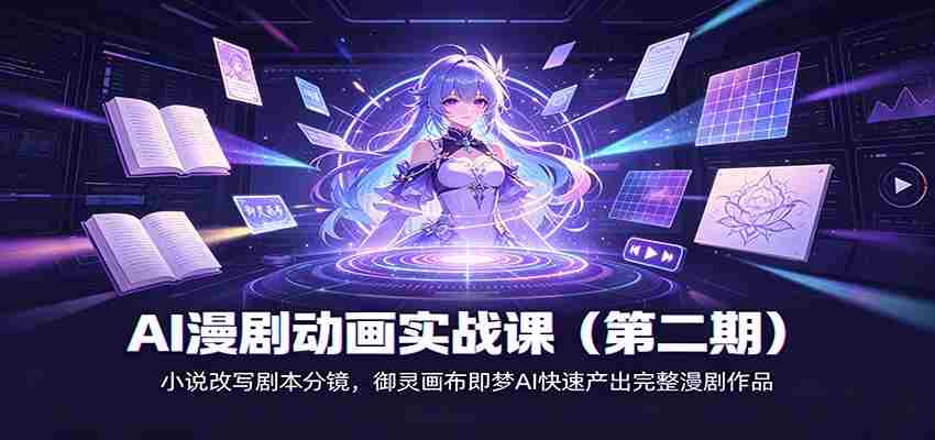 AI漫剧动画实战课（第二期)：小说改写剧本分镜，御灵画布即梦AI快速产出完整漫剧作品