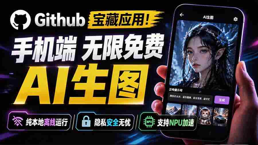 Github宝藏应用！手机端无限免费AI 生图，纯本地离线运行，支持NPU加速 斩获3.1k stars，local-dream