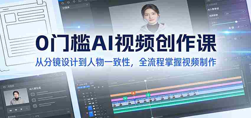 0门槛AI视频创作课：从分镜设计到人物一致性，全流程掌握视频制作
