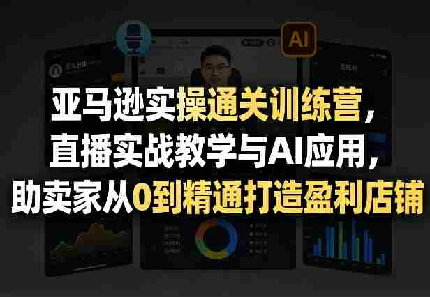 亚马逊实操通关训练营，直播实战教学与AI应用，助卖家从0到精通打造盈利店铺（更新5月8日）