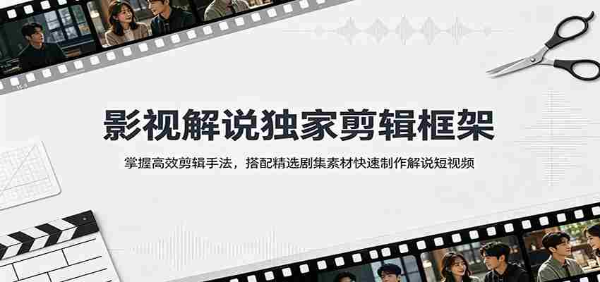 影视解说独家剪辑框架：掌握高效剪辑手法，搭配精选剧集素材快速制作解说短视频