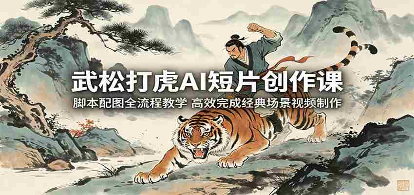 武松打虎AI短片创作课：脚本配图全流程教学，高效完成经典场景视频制作