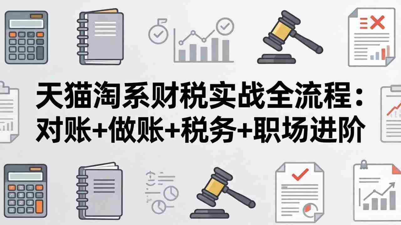 天猫淘系财税实战全流程：对账+做账+税务+职场进阶，手把手吃透平台财税每一环