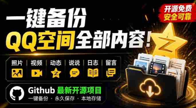 一键将你QQ空间全部内容备份下来！照片/视频/动态信息全存本地，Github最新开源项目QzoneArchive