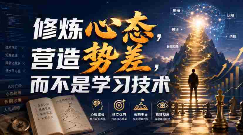 付费文章：修炼心态，营造势差，而不是学习技术