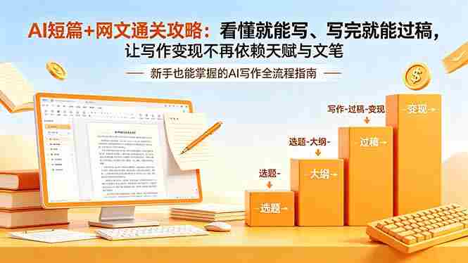 AI短篇+网文通关攻略-更新：看懂就能写、写完就能过稿，让写作变现不再依赖天赋与文笔