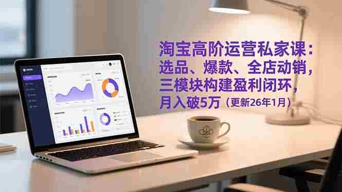 淘宝高阶运营私家课：选品、爆款、全店动销，三模块构建盈利闭环，月入破5万（更新26年1月）