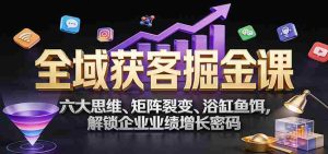全域获客掘金课：六大思维、矩阵裂变、浴缸鱼饵，解锁企业业绩增长密码