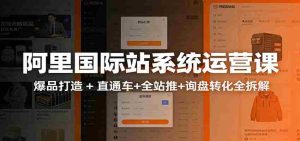 阿里国际站运营实战课：从店铺布局到TOP10旺铺，数据化运营，推广全攻略
